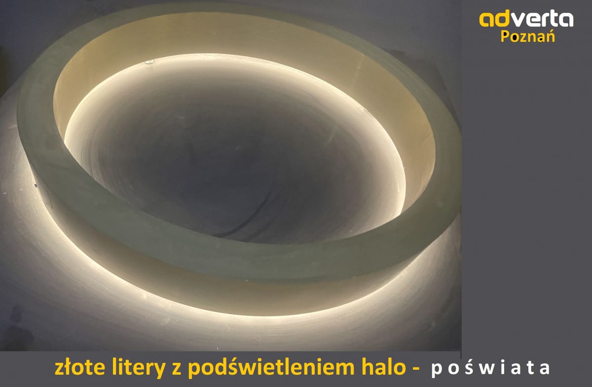 Litery 3d z poświatą halo - tylnym podświetleniem.